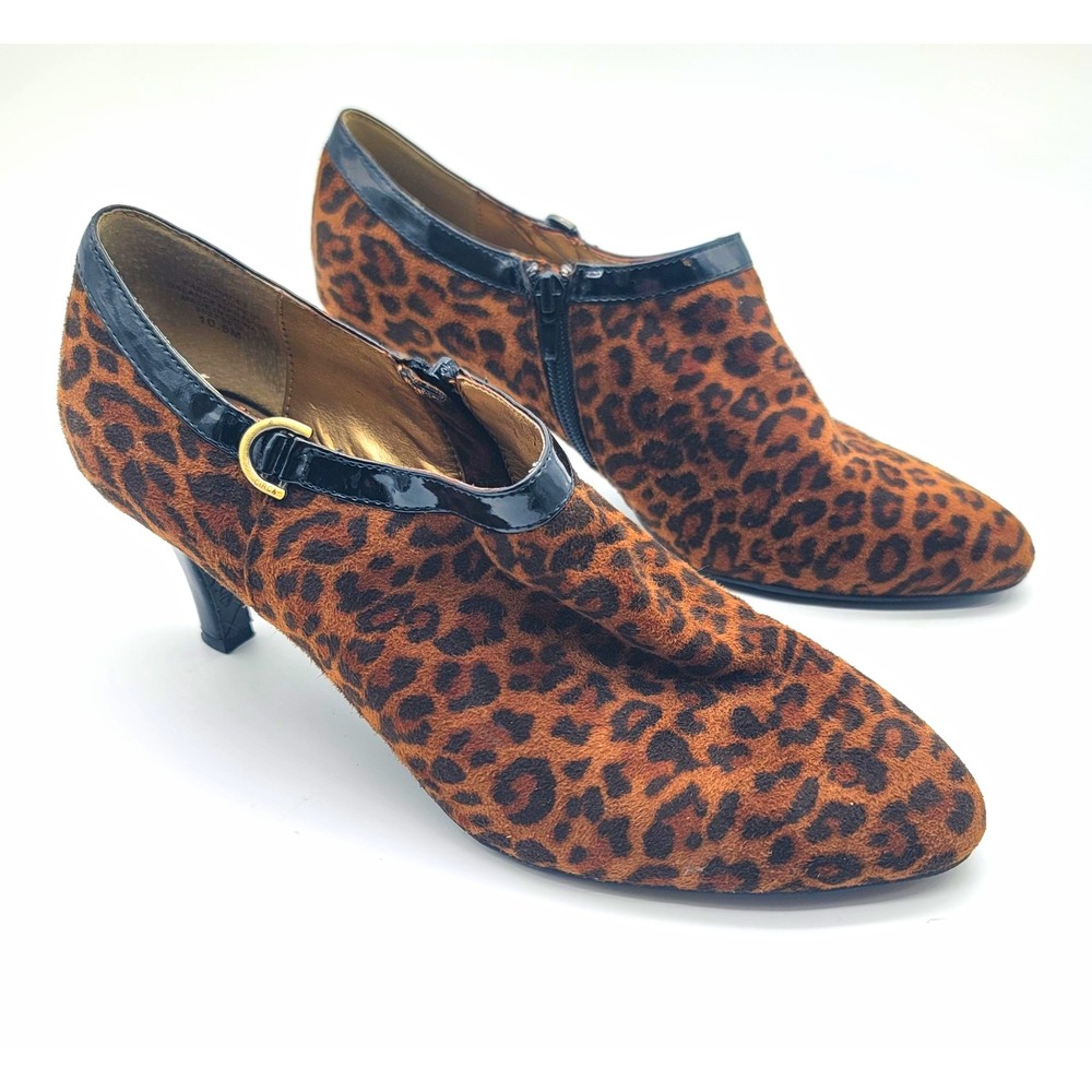 Circa Joan David CJCHACE2 Leopard Booties Womens 10.5 Heels Y2K Cheetah